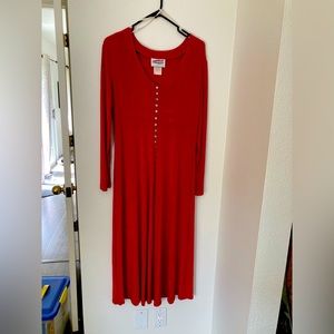 CW Rose red dress- long sleeve